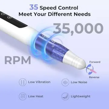 Cordless Nail Drill, Lavinda Professional 35000RPM Electric Nail Drill Kit for Acrylic Gel Nails, Portable Rechargeable Nail File Set Efile Nail Drill Machine with Drill Bits Sanding Bands