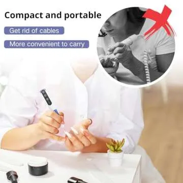 Cordless Nail Drill, Lavinda Professional 35000RPM Electric Nail Drill Kit for Acrylic Gel Nails, Portable Rechargeable Nail File Set Efile Nail Drill Machine with Drill Bits Sanding Bands