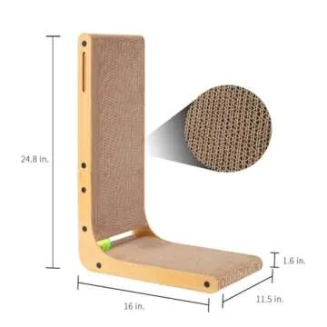 Familypoint Cat Scratcher, Cat Scratching Post, Cardboard Cat Scratching Board with Ball Toy, Large Vertical L Shape Cat Scratcher Scratch Pads Cat Toys for Indoor Cats, Catnip