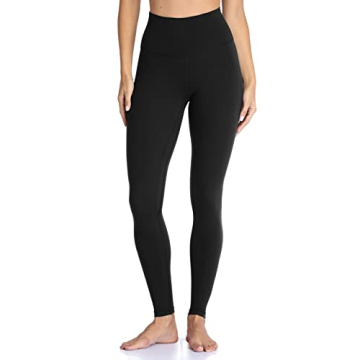 Colorfulkoala Women's Tummy Control High Waisted Leggings - Ultra Soft Yoga Pants 28 Inch (M, Black)