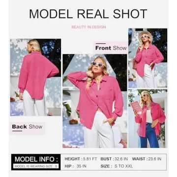 Stylish Waffle Knit Shacket for Women in Hot Pink