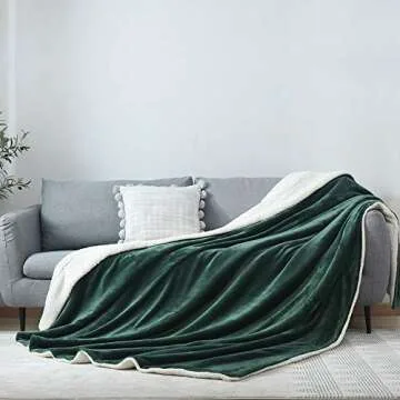 NANPIPER Bed Blanket Reversible Sherpa Flannel - Super Soft & Cozy