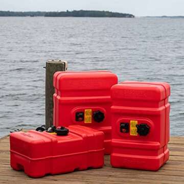 Scepter Portable Marine Gasoline Fuel Storage Tank with 2-Way Vented Cap, 12 Gallon