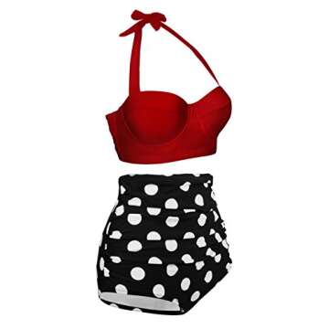 Aixy High Waisted Retro Polka Dot Women's Swimsuit