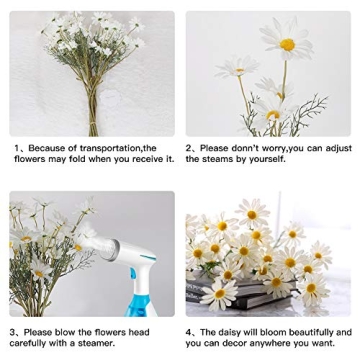 AmyHomie Artificial Flowers - Realistic Daisies for Home & Weddings