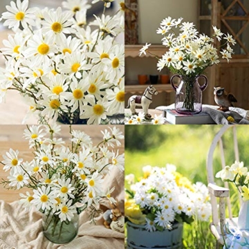 AmyHomie Artificial Flowers - Realistic Daisies for Home & Weddings