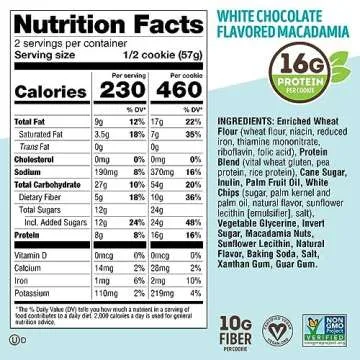Lenny and Larry's The Complete Cookie, White Chocolate Macadamia, 4 Ounce (Pack of 12)
