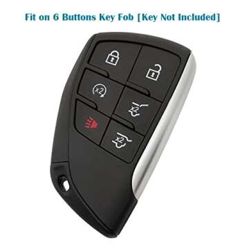 vurbemes 360 Degree Soft TPU Protector Key Fob Cover Case fit for 2019 2020 2021 2022 GMC Yukon Chev...