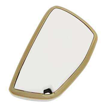 vurbemes 360 Degree Soft TPU Protector Key Fob Cover Case fit for 2019 2020 2021 2022 GMC Yukon Chevy Chevrolet Suburban Tahoe GM Buick Encore Keyless Entry Key Fob (6 button, white)