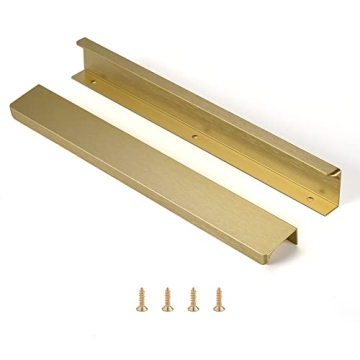 Satanga Edge Finger Tab Pull for cabinets Kitchen Concealed Drawer pulls Aluminum Flat Hidden Brushe...