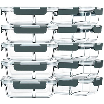 High-Quality Glass Meal Prep Containers Set of 10