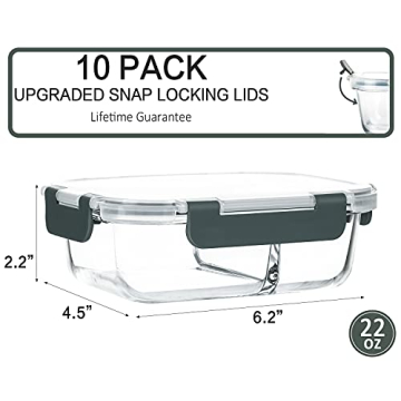 High-Quality Glass Meal Prep Containers Set of 10