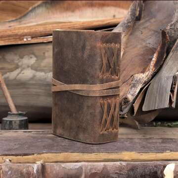 cuero Vintage Leather Journal - Antique Handmade Leather Bound journal with deckle edge paper for Men And Women Diary - Leather Sketchbook - Drawing Journal Notebook - Great Gift (5 by 7 inch)