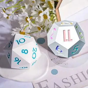 Large Dice Resin Molds, 2 Styles Silicone Dice Mold for Epoxy Resin Casting, Triangle Hexagonal D20 D12 Dice Game Mold with Number, Silicone Resin Candle Mold for DIY Art Craft Home Decor