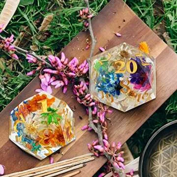 Large Dice Resin Molds, 2 Styles Silicone Dice Mold for Epoxy Resin Casting, Triangle Hexagonal D20 D12 Dice Game Mold with Number, Silicone Resin Candle Mold for DIY Art Craft Home Decor