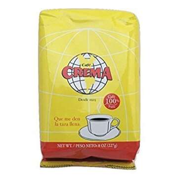 Yaucono Coffee and Cafe Crema Puerto Rican Ground Coffee Variety 8 Ounce Bags