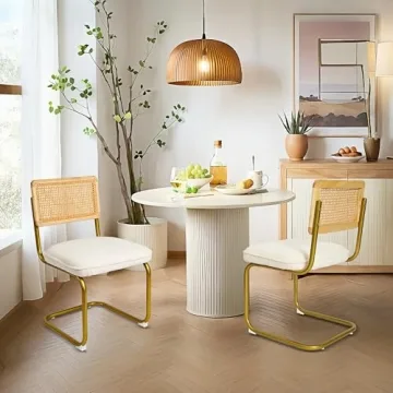 Stylish CangLong Mid-Century Modern Rattan Dining Chairs