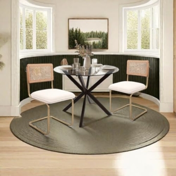 Stylish CangLong Mid-Century Modern Rattan Dining Chairs