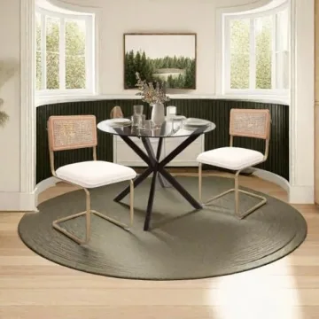 Stylish CangLong Mid-Century Modern Rattan Dining Chairs