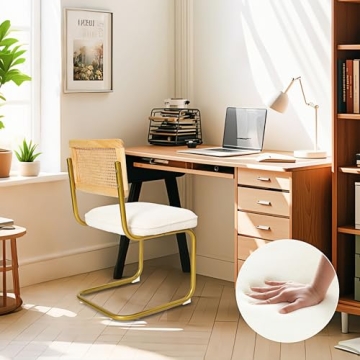 Stylish CangLong Mid-Century Modern Rattan Dining Chairs