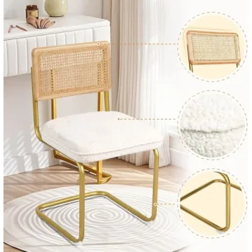 Stylish CangLong Mid-Century Modern Rattan Dining Chairs