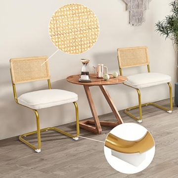 Stylish CangLong Mid-Century Modern Rattan Dining Chairs