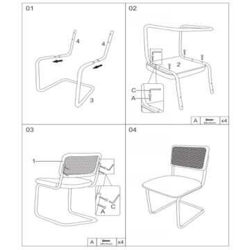 Stylish CangLong Mid-Century Modern Rattan Dining Chairs
