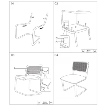 Stylish CangLong Mid-Century Modern Rattan Dining Chairs