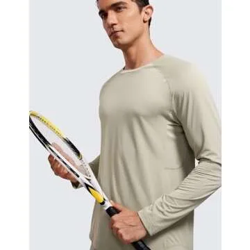 CRZ YOGA Lightweight Long Sleeve Shirts for Men Moisture Wicking Quick Dry T-Shirt Workout Running Basic Tee Tops Limestone Green Large