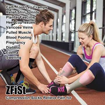 ZFiSt Sport Medical Compression Socks Men Women,2-5Pair 20-30mmhg Compression Socks for Nurse Edema ...
