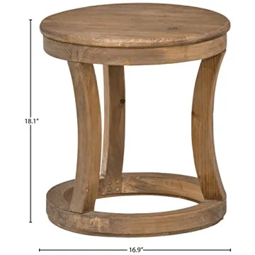 Modern Rustic Elm Round Side Table by Stone & Beam