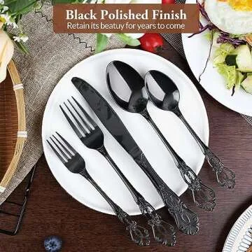 PUREAIN 30-Piece Retro Royal Silverware Set for 6