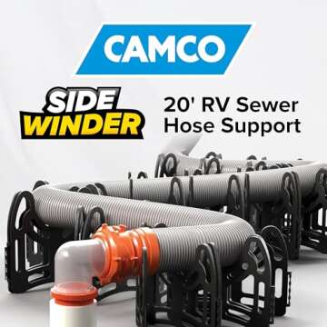 Camco Sidewinder 20-Ft RV Sewer Hose Support - Flexible Telescoping Design for Curving Around Obstac...