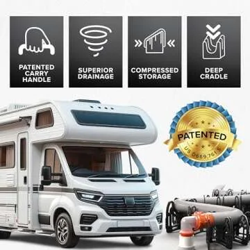 Camco Sidewinder 20-Ft RV Sewer Hose Support - Flexible Telescoping Design for Curving Around Obstacles & Deep Cradles Secure RV Sewer Hose - Out-of-Box Ready & Folds for RV Storage (43052)