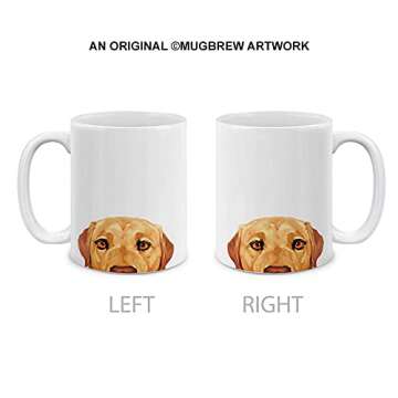 MUGBREW Yellow Labrador Retriever Dog Ceramic Coffee Mug Tea Cup, 11 OZ