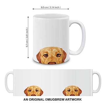 MUGBREW Yellow Labrador Retriever Dog Ceramic Coffee Mug Tea Cup, 11 OZ
