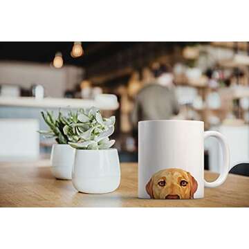 MUGBREW Yellow Labrador Retriever Dog Ceramic Coffee Mug Tea Cup, 11 OZ