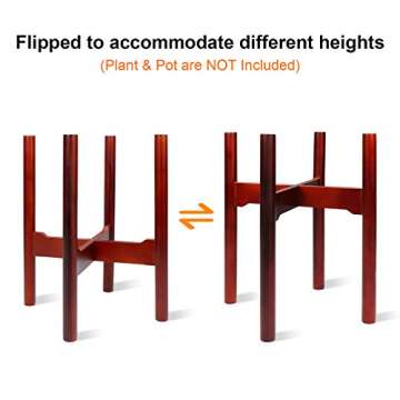 Plant Stand, ZOUTOG Adjustable Mid Century 10 inch Planter Stand, Stylish & Versatile Modern Plant S...