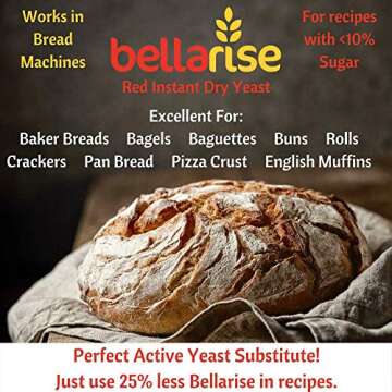 Bellarise (Red) Instant Dry Yeast - 1 LB Fast Acting Instant Yeast for Bread