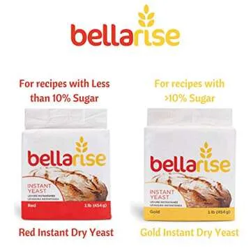 Bellarise (Red) Instant Dry Yeast - 1 LB Fast Acting Instant Yeast for Bread