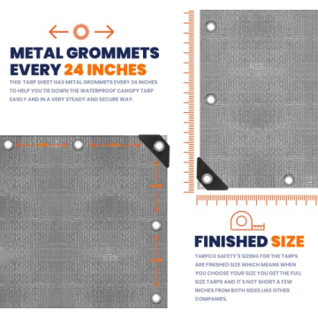 Tarpco Safety Heavy Duty Waterproof Tarp for All Weather