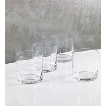 Mikasa Julie Double Old Fashioned Drinking Glass (Set of 4), 15 oz, Clear