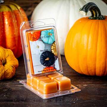 The Candle Daddy Pumpkin Spice Scented -Max Cinnamon Spice- Colorful Pumpkins Fall Wax Melt Cubes - 1 Pack - 2 Ounces - 6 Cubes