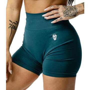 Gymreapers Seamless Shorts Infinity High Waist Biker Workout Scrunch Shorts for Women Athletic Gym Running Pilates Yoga Sport Short (Emerald)