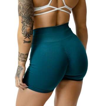 Gymreapers Seamless Shorts Infinity High Waist Biker Workout Scrunch Shorts for Women Athletic Gym Running Pilates Yoga Sport Short (Emerald)