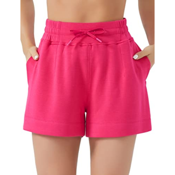 THE GYM PEOPLE Women's Drawstring Sweat Shorts High Waisted Summer Workout Lounge Shorts with Pocket...