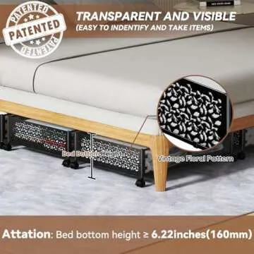 Under Bed Storage, Under the Bed Storage Containers with Wheels, Under Bed Shoe Storage Organizer Dr...