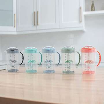 Dr. Brown's Baby Formula Mixing Pitcher 32oz, Blue with Anti-Colic Options+ Narrow Baby Bottles, 4 Pack, 4 oz