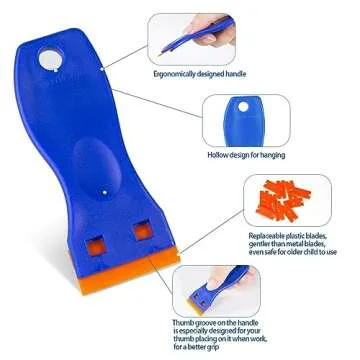 Plastic Razor Scraper Set with 60 Extra Blades