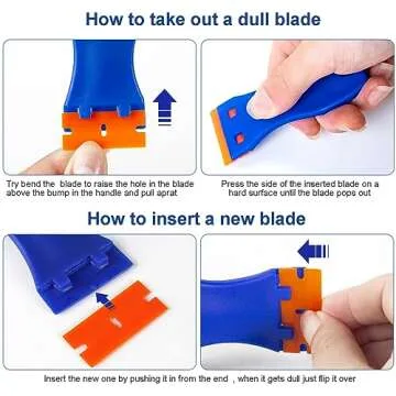 Plastic Razor Scraper Set with 60 Extra Blades